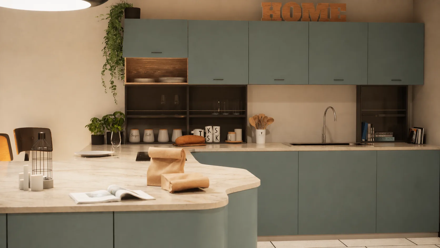 Cucina — finitura salvia